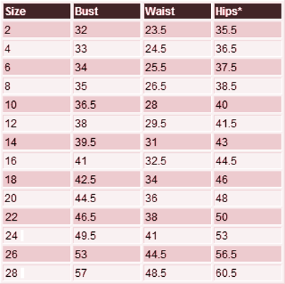 Mori Lee Prom Dress Size Chart